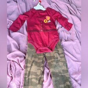 Bundle Kids Camo Fleece Joggers - Olive Green